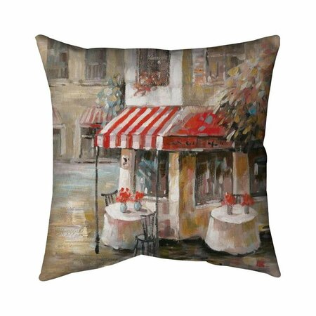 BEGIN HOME DECOR 20 x 20 in. Sunny Restaurant Terrace-Double Sided Print Indoor Pillow 5541-2020-ST3